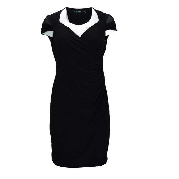 Ralph Lauren Dresses & Skirts - Ralph Lauren Wrap VNeck Ruched Sheath Dress 10 NWT